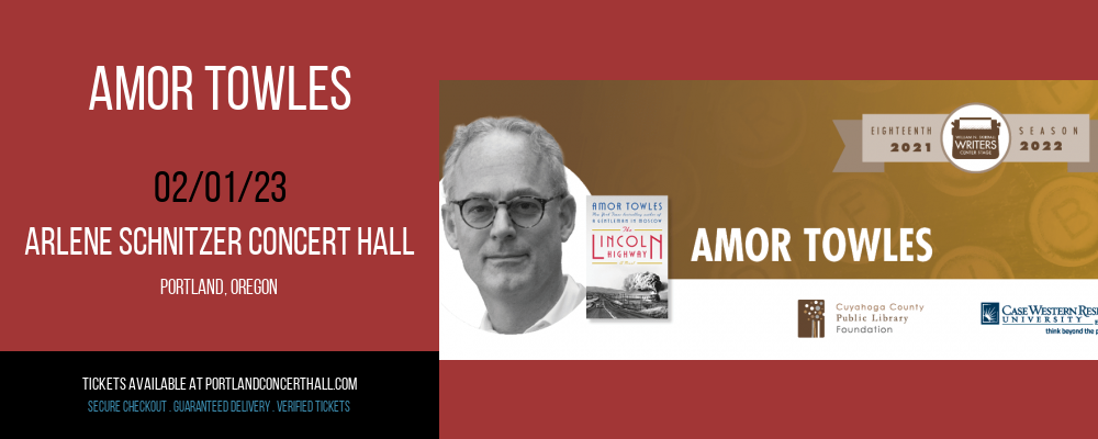 Amor Towles at Arlene Schnitzer Concert Hall